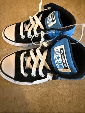 Converse Black and Blue Kids High-Top Sneakers